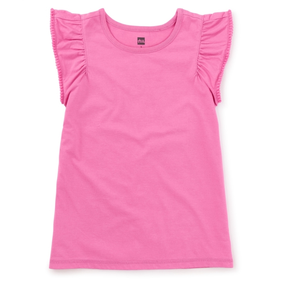 Tea Collection Pom-Pom Flutter Top / Color: Carousel Pink / Size: 14